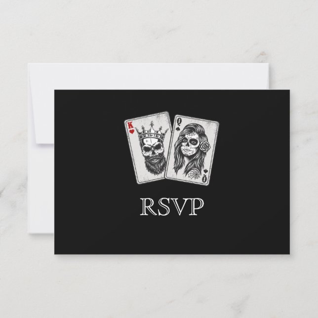 Cartão RSVP de Casamento de Halloween Elegante (Verso)
