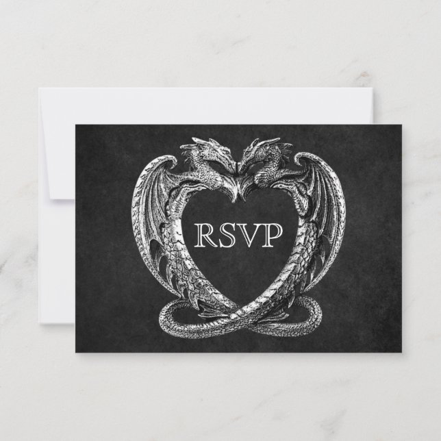 Cartão RSVP de Casamento de Halloween Elegante (Verso)
