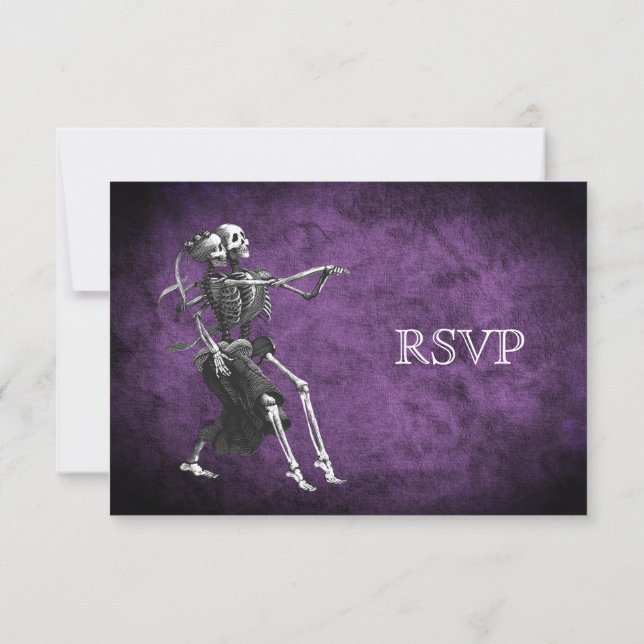 Cartão RSVP de Casamento de Halloween Elegante (Verso)