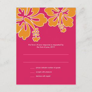 Cartão RSVP de Casamento de Hibiscus Sweet