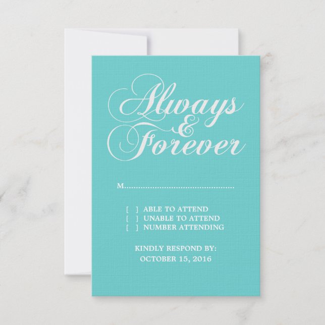 Cartão RSVP de Casamento de Ivory Always & Forever (Frente)