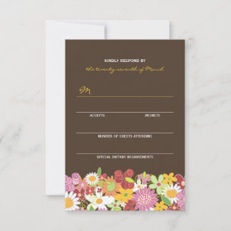 Cartão RSVP de Casamento de Jardinagem das Flores
