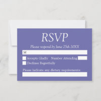 Cartão RSVP de Casamento de Lavanda Elegante