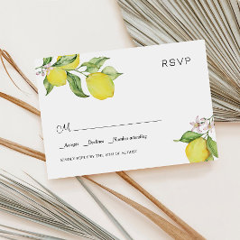 Cartão RSVP de Casamento de Limões de Verão