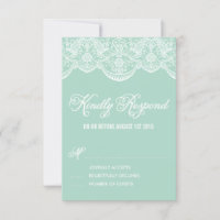 Cartão RSVP de Casamento de Localidade de Mint Bro