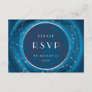 Cartão RSVP de Casamento de Lua Eclipse