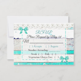Cartão RSVP de Casamento de Madeira Rústica com Ci