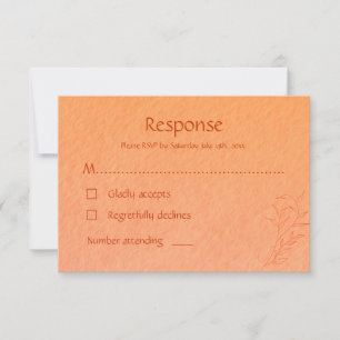 Cartão RSVP de Casamento de Ombré Autumn Burnt Ora