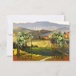 Cartão RSVP de Casamento de País Colorido Italiano