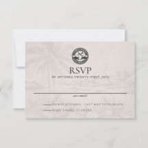 Cartão RSVP de Casamento de Passaporte Aruba