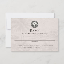 Cartão RSVP de Casamento de Passaporte Aruba