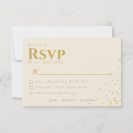 Cartão RSVP de Casamento de Pé Ouro Mínimo