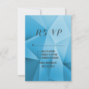 Cartão RSVP de Casamento de Pedras Jewel Sapphire