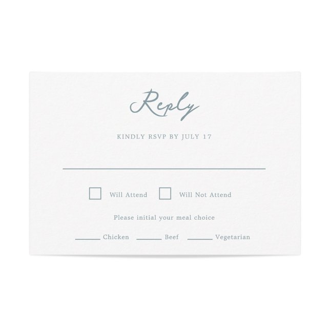 Cartão RSVP de Casamento de Pensacola (Pensacola Wedding RSVP in Dusty Blue)