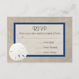 Cartão RSVP de Casamento de Praia do Dólar de arei