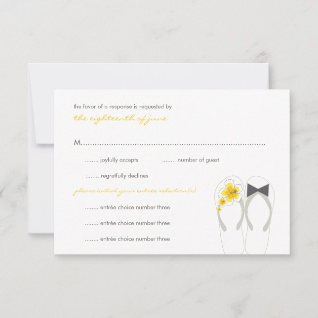 Cartão RSVP de Casamento de Praia do Sr. & Sra. Su (Frente)