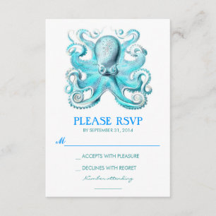 cartão RSVP de casamento de praia náutica com polv