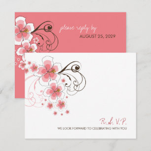 Cartão RSVP de Casamento de Praia Tropical de Hib