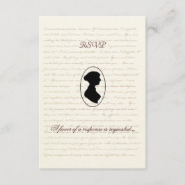 Cartão RSVP de Casamento de Regência de Jane Auste
