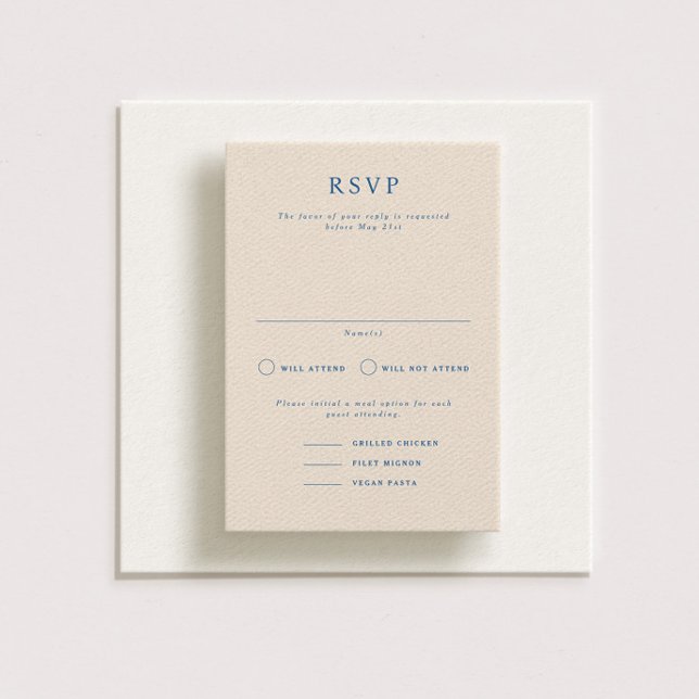 Cartão RSVP de Casamento de Retrato Formal Parker (Criador carregado)