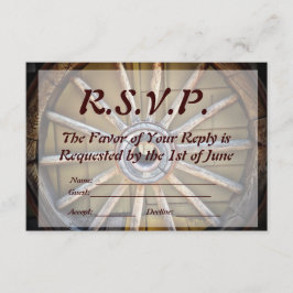 Cartão RSVP de Casamento de Roda do Vagão do Sudoe