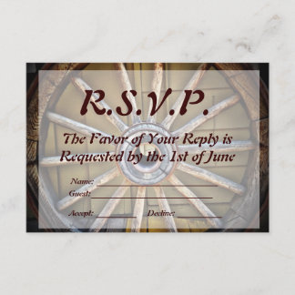 Cartão RSVP de Casamento de Roda do Vagão do Sudoe