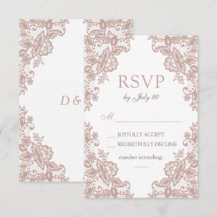 Cartão rsvp de casamento de rosa Dusty