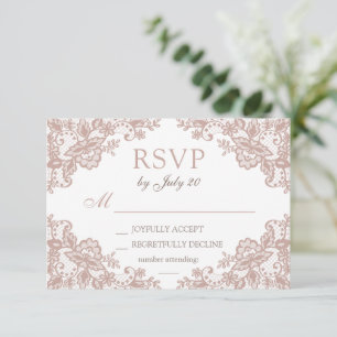 Cartão rsvp de casamento de rosa Dusty