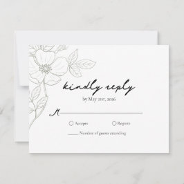 Cartão RSVP de Casamento de Rosa Selvagem Selvagem