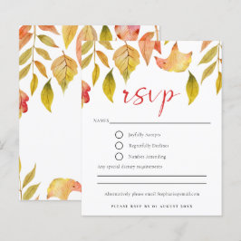 Cartão RSVP de Casamento de Saída do Outono de Orç