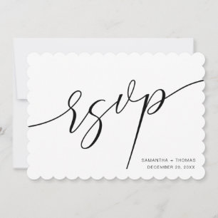 Cartão RSVP de Casamento de Script Clássico de C