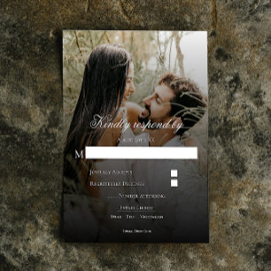 Cartão RSVP de Casamento de Sobreposição de Foto M
