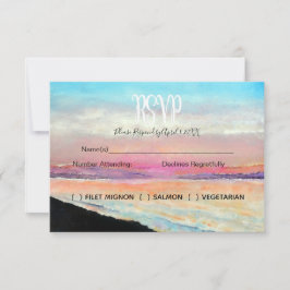 Cartão RSVP de Casamento de Tema de Praia