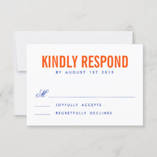 Cartão RSVP de Casamento de Tipografia Moderna Lar