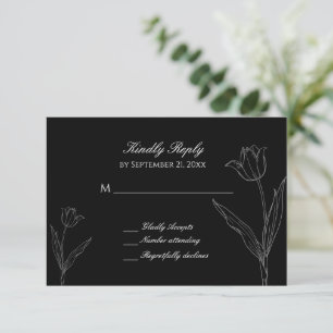 Cartão RSVP de Casamento de Tulip Minimalista Pre