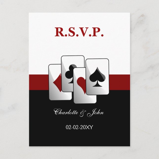 Cartão rsvp de Casamento de Vegas (Frente)