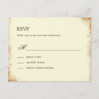 Cartão RSVP de Casamento de Vineyard Rustic - Brow