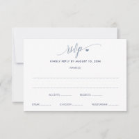 Cartão RSVP de Casamento Diversão Moderna Azul