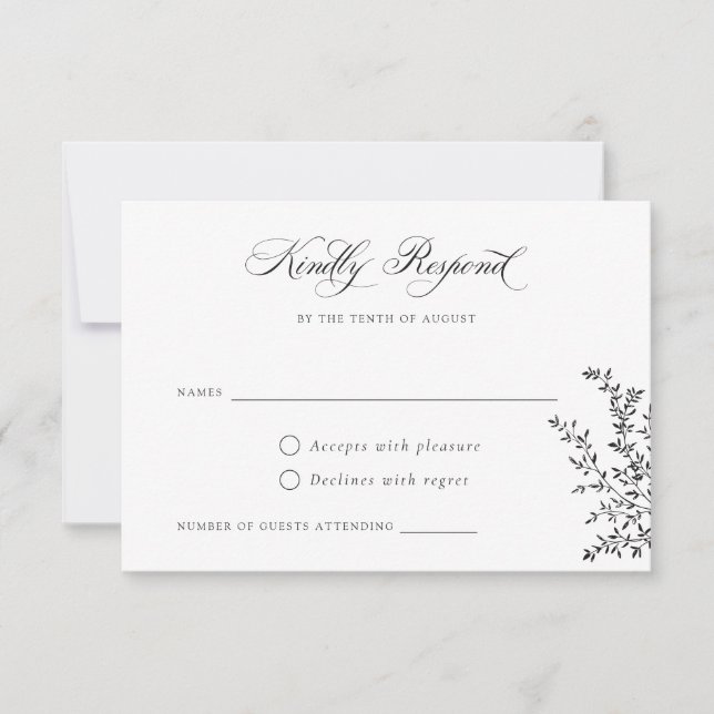 Cartão RSVP de Casamento do Monograma de Crest Vin (Frente)