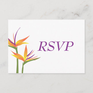 Cartão RSVP de Casamento do Pássaro do Paraíso