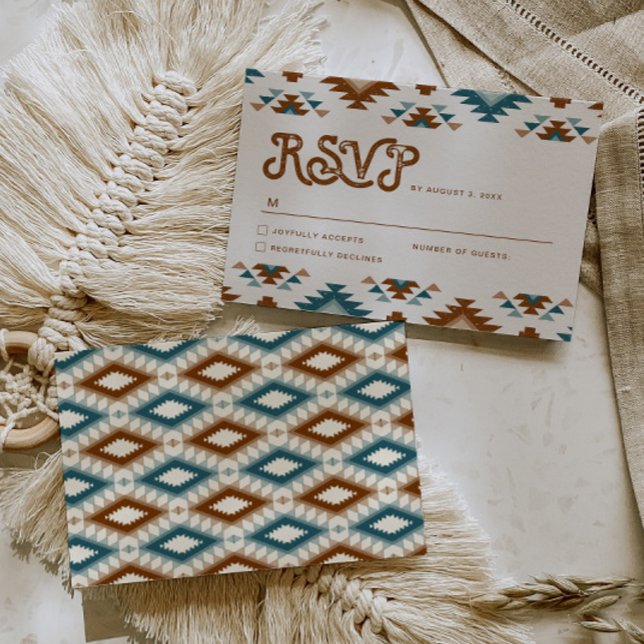 Cartão RSVP de Casamento do Sudoeste (Criador carregado)