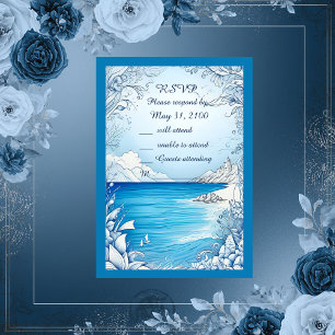 cartão rsvp de casamento do vibe da costa azul