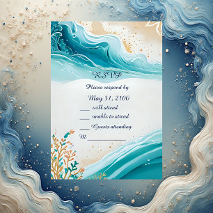 cartão rsvp de casamento do vibe da costa azul