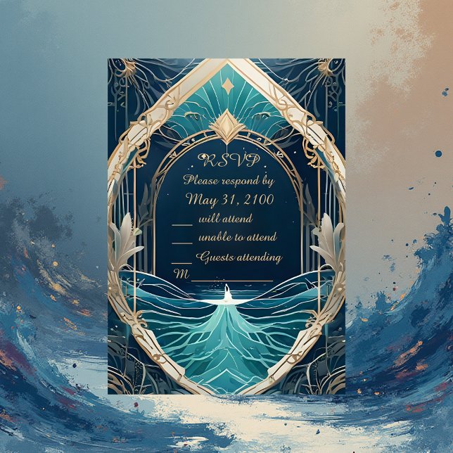 cartão rsvp de casamento do vibe da costa azul (Criador carregado)