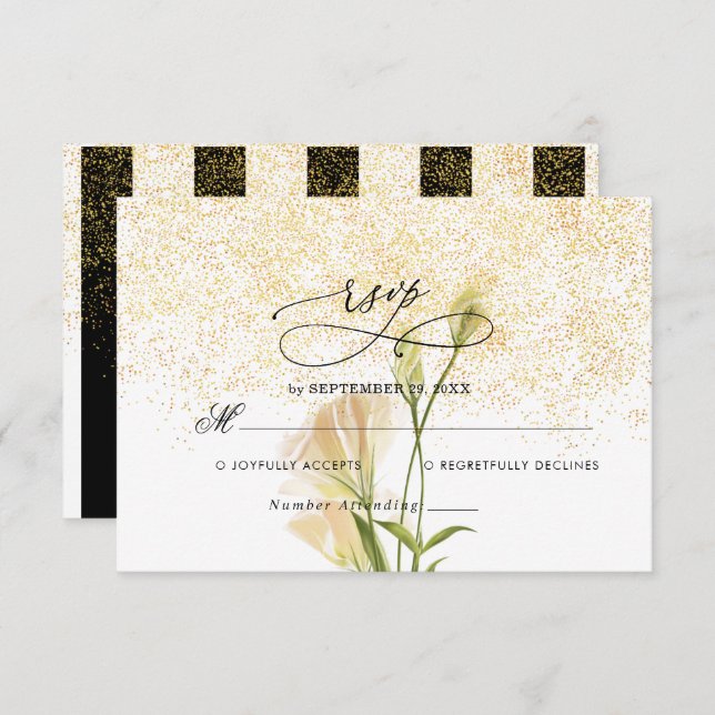 Cartão RSVP de Casamento Elegante (Frente/Verso)