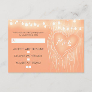 Cartão RSVP de casamento elegante da árvore festiv