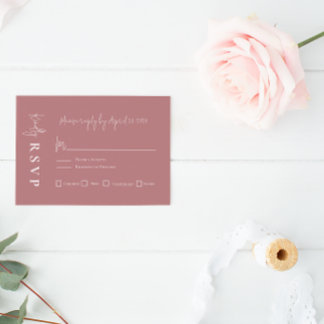 Cartão RSVP de Casamento Elegante Mauve Moderno