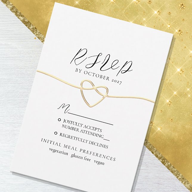 Cartão RSVP de Casamento Elegante Minimalista (Criador carregado)