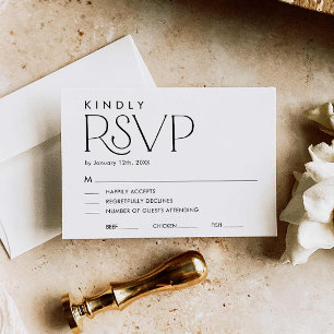 Cartão RSVP de Casamento Elegante mínimo