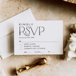 Cartão RSVP de Casamento Elegante mínimo